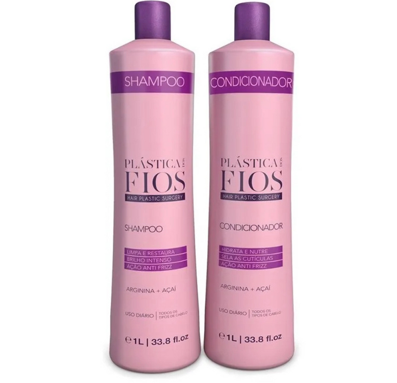 Cadiveu Plastica Dos Fios Shampoo And Conditioner Hair Cleaning  Kit 34fl 0z 1000ml