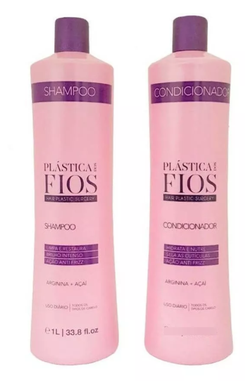 Cadiveu Plastica Dos Fios Shampoo And Conditioner Hair Cleaning  Kit 34fl 0z 1000ml