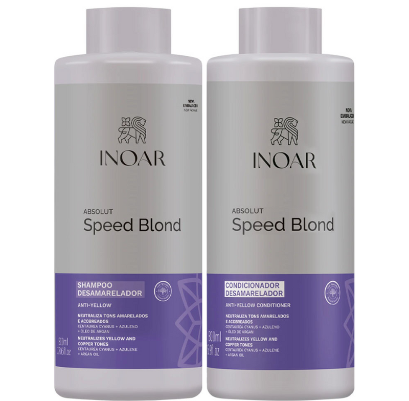 Inoar Shampoo And Conditioner Absolut Speed Blond Kit 800ml  27fl.oz - Keratinbeauty