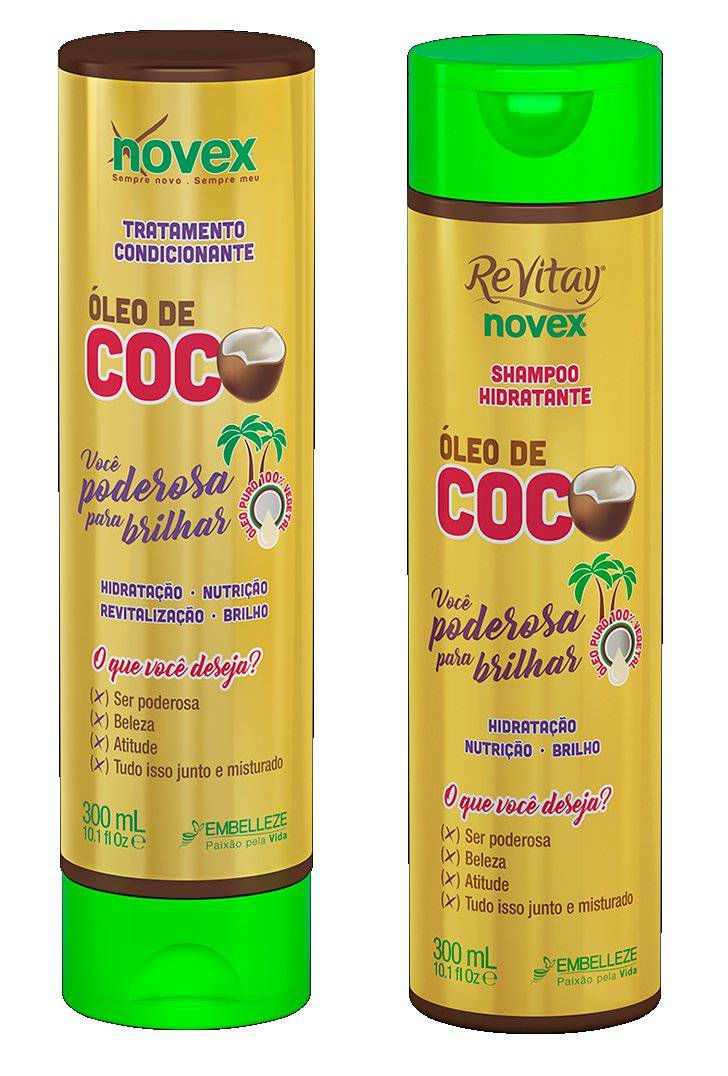 Novex Embelleze Coconut Oil Shampoo 2 x 300ml - Keratinbeauty